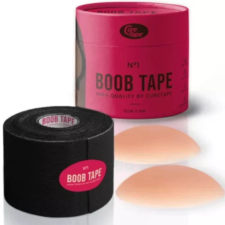 Taśma Modelująca i Potrzymująca Biust z Nasutnikami CureTape Boob Tape - Czarny-3.jpg