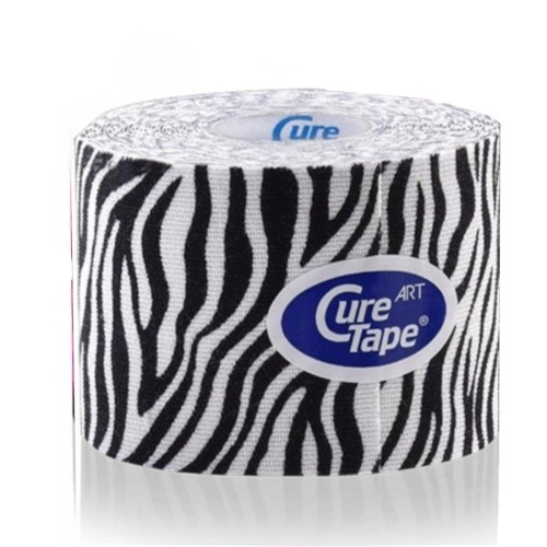 Taśma do kinesiotapingu - CureTape Art - 5cm x 5m - zebra-2.jpg