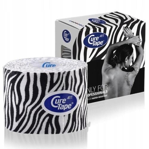 Taśma do kinesiotapingu - CureTape Art - 5cm x 5m - zebra-1.jpg